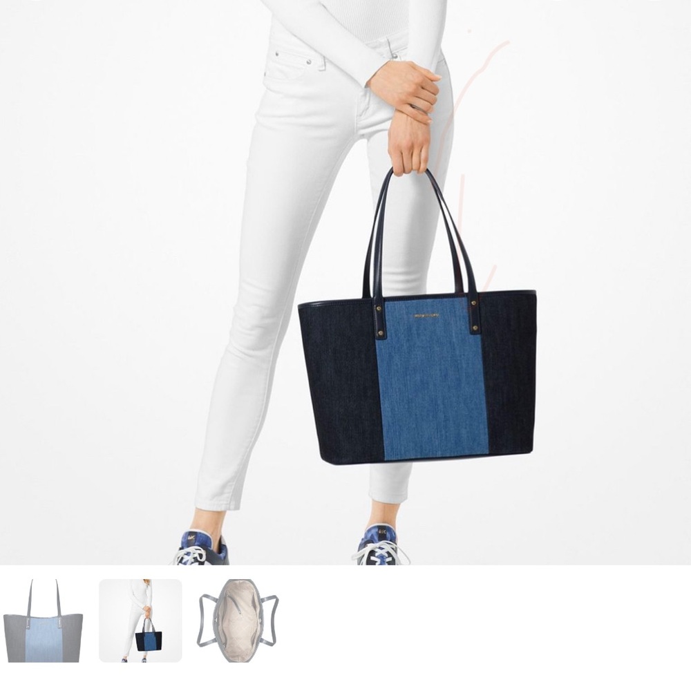 Calvin Klein Women's Blue and Black Tote Bag